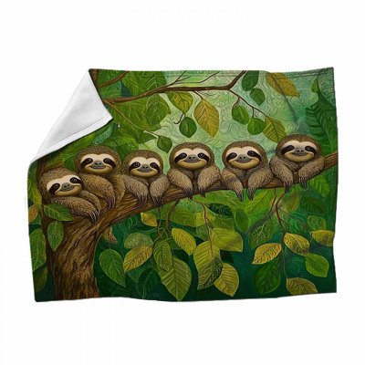 Sloth Fleece Throw Blanket - Animal Throws for Sofas or Beds