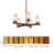 Marrina 5-Light Classic Wagon Wheel Gold Chandelier with Seeded Glass Shades
