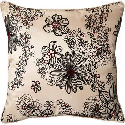 Silky Bloom Design Floral Reversible Throw Pillow
