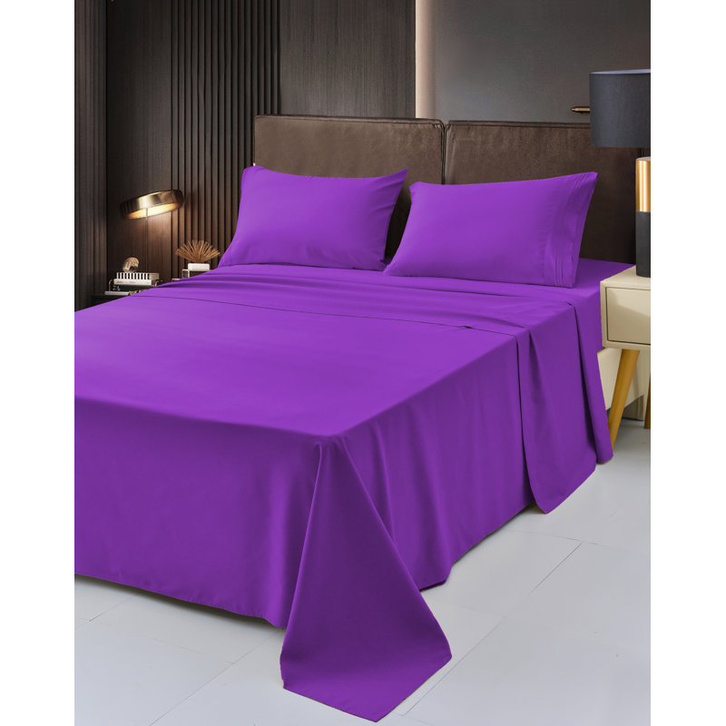 Ensemble de draps 1800 en rayonne de bambou, Grand, Iris
