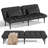 Convertible Futon Sofa Bed With 3-Angle Adjustable Split-Back, Modern Style Polyester Fiber Folding Sleeper Couch Recliner Lounge With Metal Frame And Legs, For Living Room Home Furniture-825380288