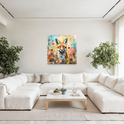 Whimsical Fox Garden Contemporary Fox Animal Forest Wall Art Print by Andrea Haase - Print