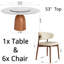 Ensemble de table de salle à manger moderne 7 pièces pour 6 personnes-509881407-536179696-536179701