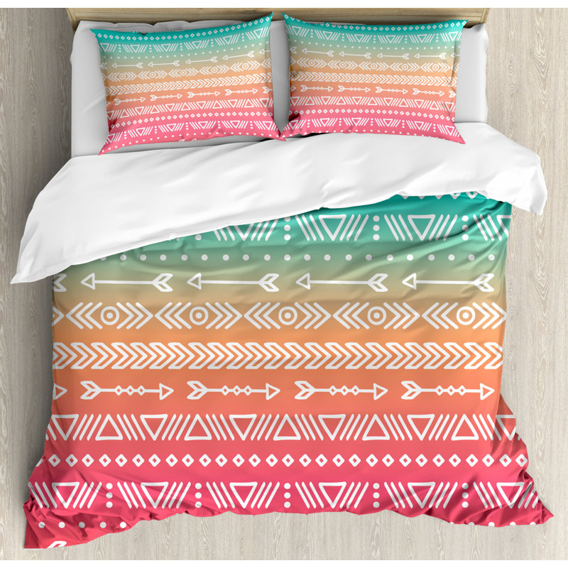 Cottage Americana Polyester Duvet Cover, Queen Duvet Cover + 2 Shams