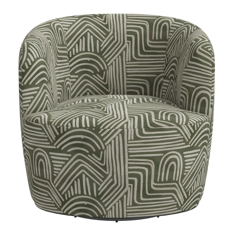 Fauteuil demi-tonneau pivotant Mina, Mousse de forme libre