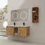 Meuble-lavabo mural 48 po avec double lavabo et support de rangement, portes à fermeture en douceur-1404207928
