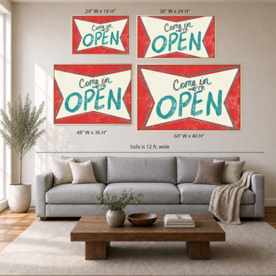«Retro Open Sign» par Jen Bucheli - Impression sur toile