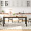 Table de salle à manger industrielle pour 6 personnes, table de salle à manger longue en bois avec design Tenon à mortaise, table de cuisine avec pieds en métal robustes-134372882-117814414-117814416