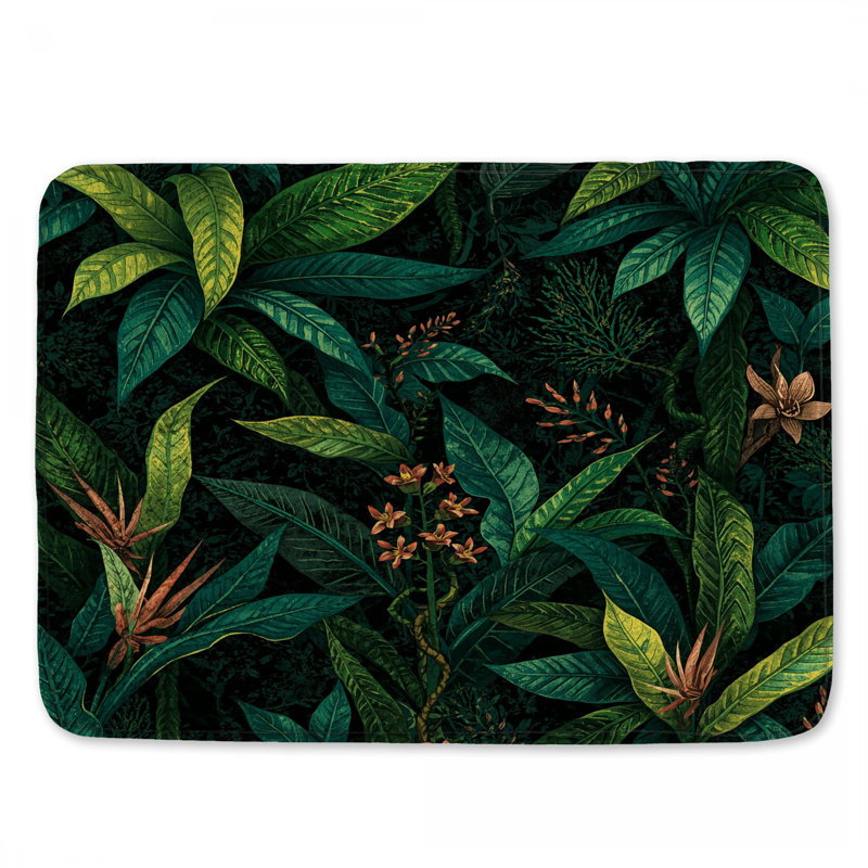 Tapis de bain Tropical Greenery Leaves, L 24 po x L 17 po
