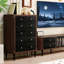Armoire d'appoint en bois massif noir et noyer