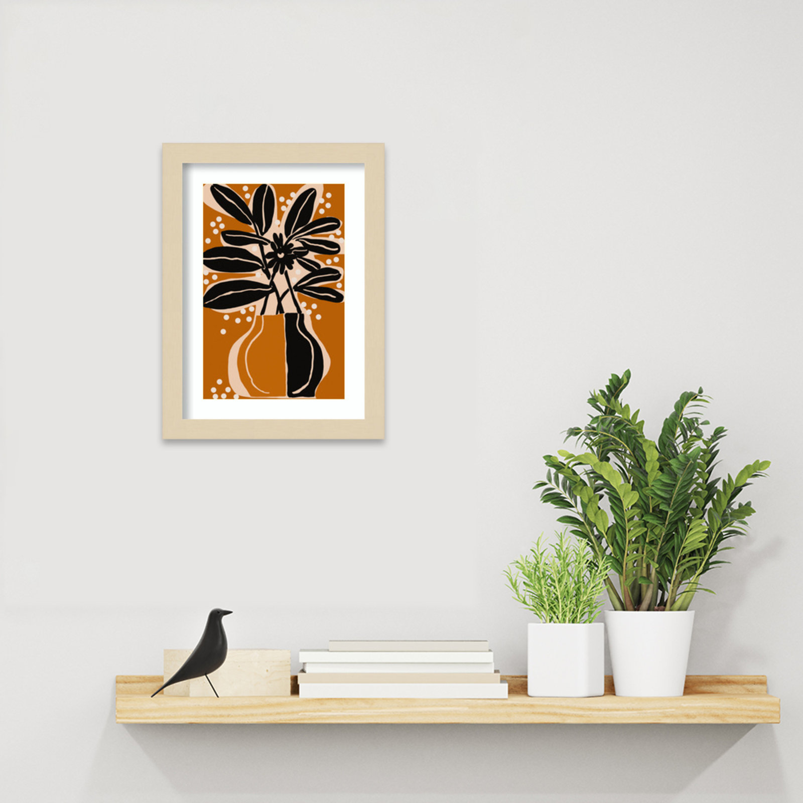 Galya "Ochre Still Life No. 6" Print, 13" H x 10" W, Brown