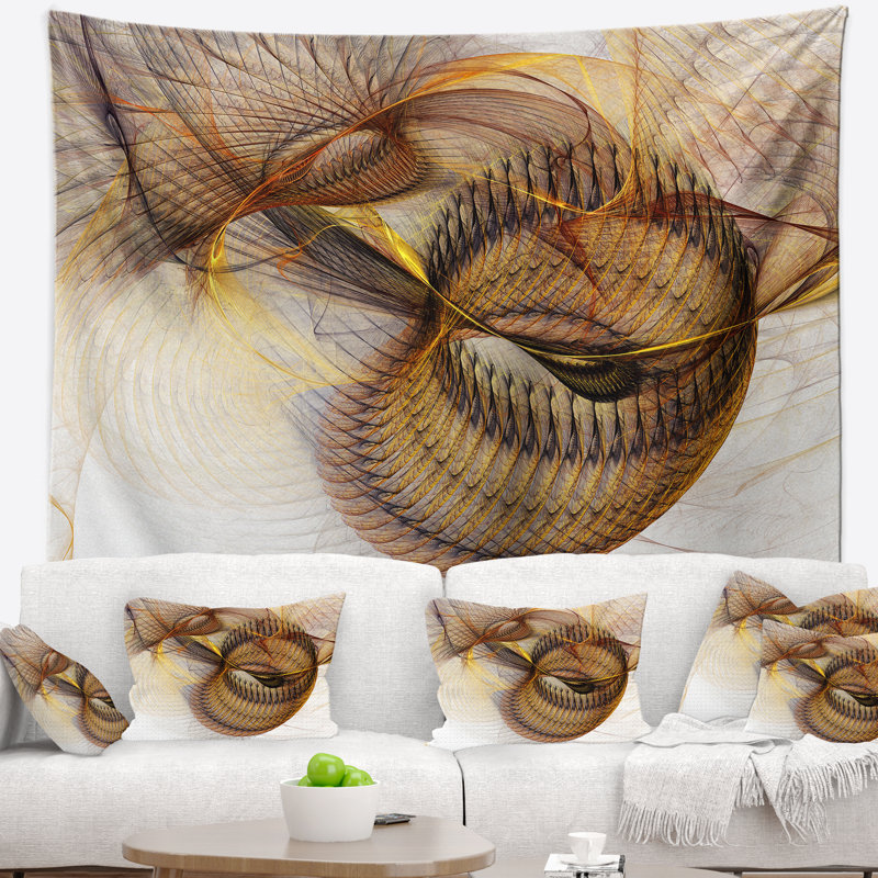 Tapisserie de texture abstraite en spirale, H 32 po x l 39 po