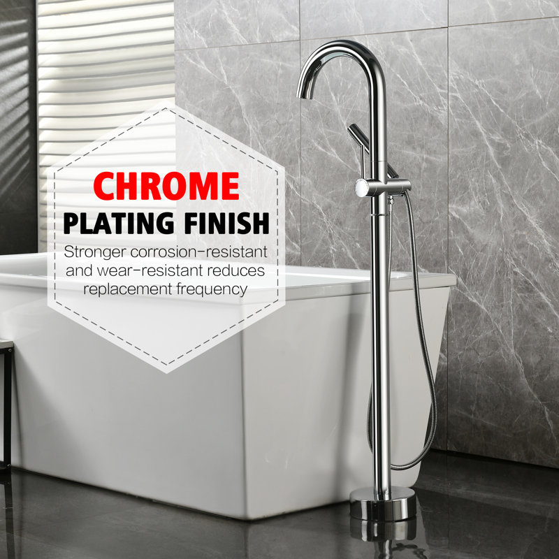 Robinet de baignoire autoportant Sumerain, Chrome chrome