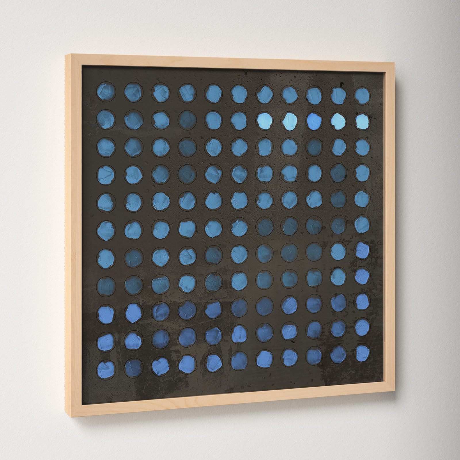 Squared Circles 5 by Jacques Pilon, 24" H x 24" W x 1.25" D, Brown