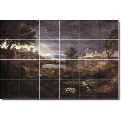 Carreau de peinture murale décorative en céramique 25,5 po x 17 po 4,25 po x 4,25 po