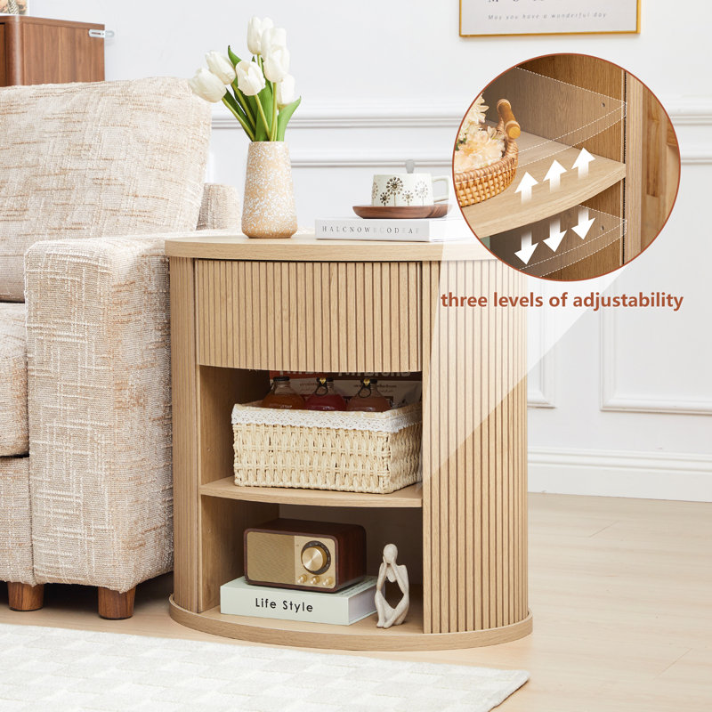 Table de bout avec rangement, Naturel