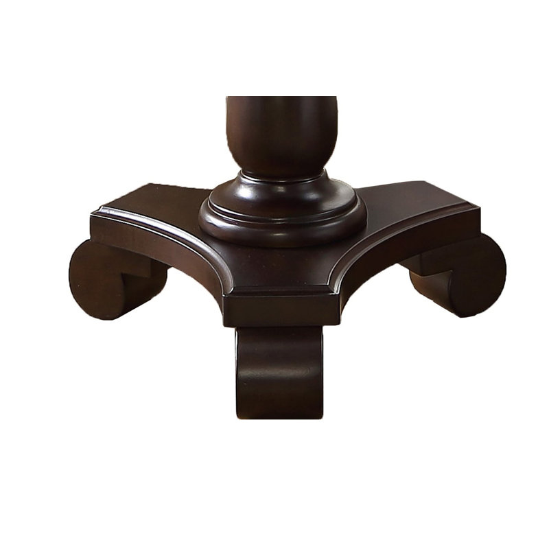 Table d'appoint ronde à piédestal en bois, Espresso