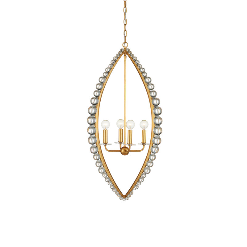 4 - Light Glass LED Chandelier