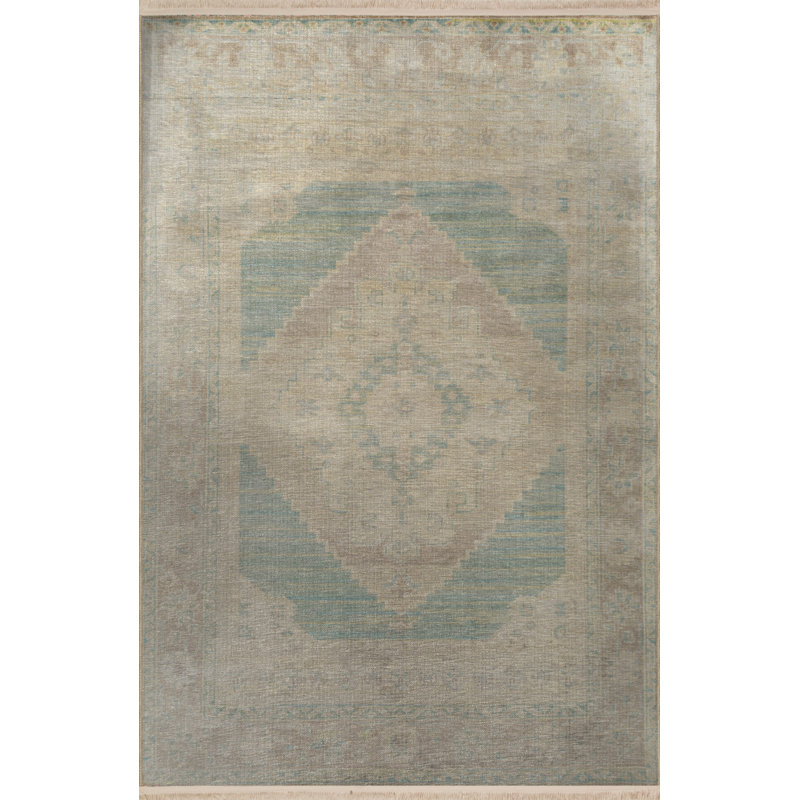 Tapis décoratif rétro à motif traditionnel beige à motif traditionnel, Rectangle 3 pi 4 po x 6 pi 7 po