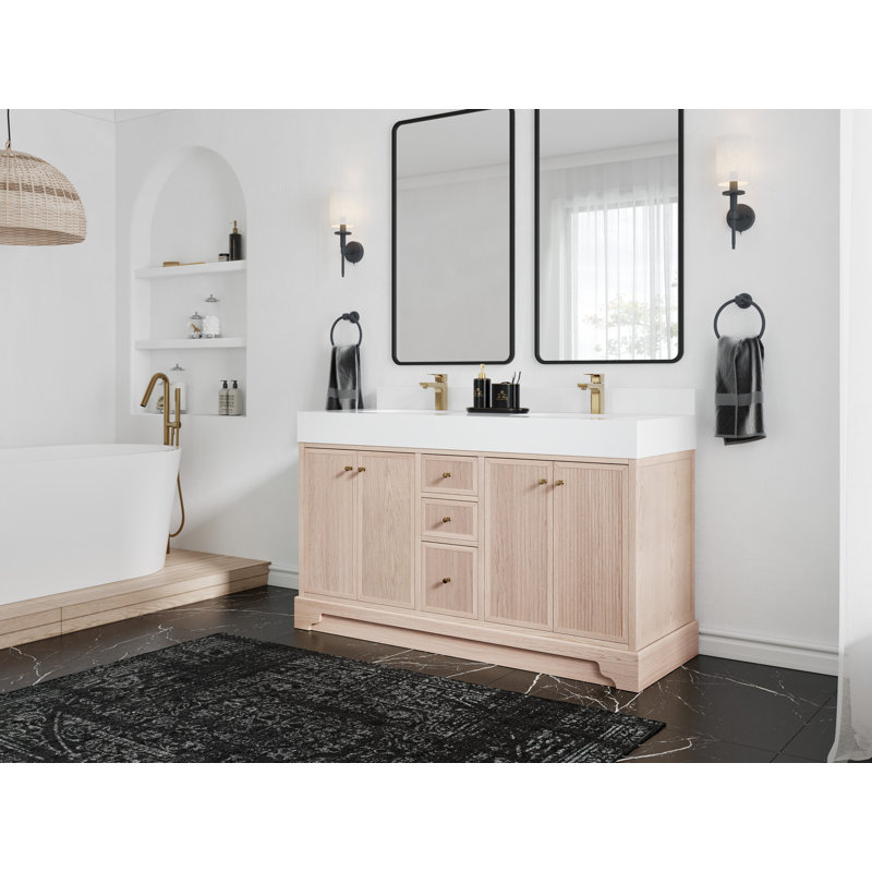 60'' Double Bathroom Vanity with Quartz Top