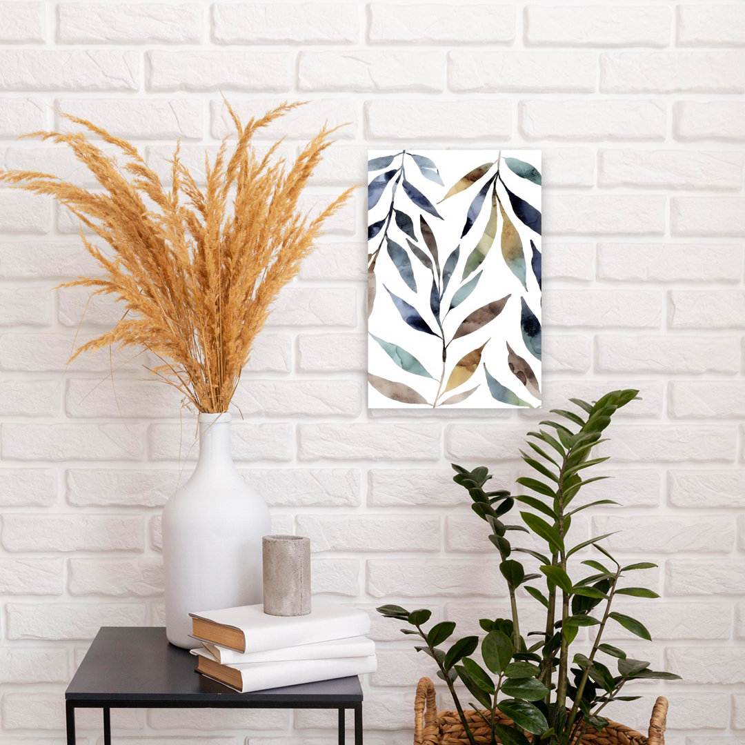 Watercolor Leaves Abstract Contemporary Wall Art Print