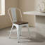  Ensemble de 4 chaises de salle à manger empilables en métal avec dossier haut amovible et siège en bois d'orme massif, chaises de cuisine et de café modernes pour la maison, le restaurant et le bureau, blanc