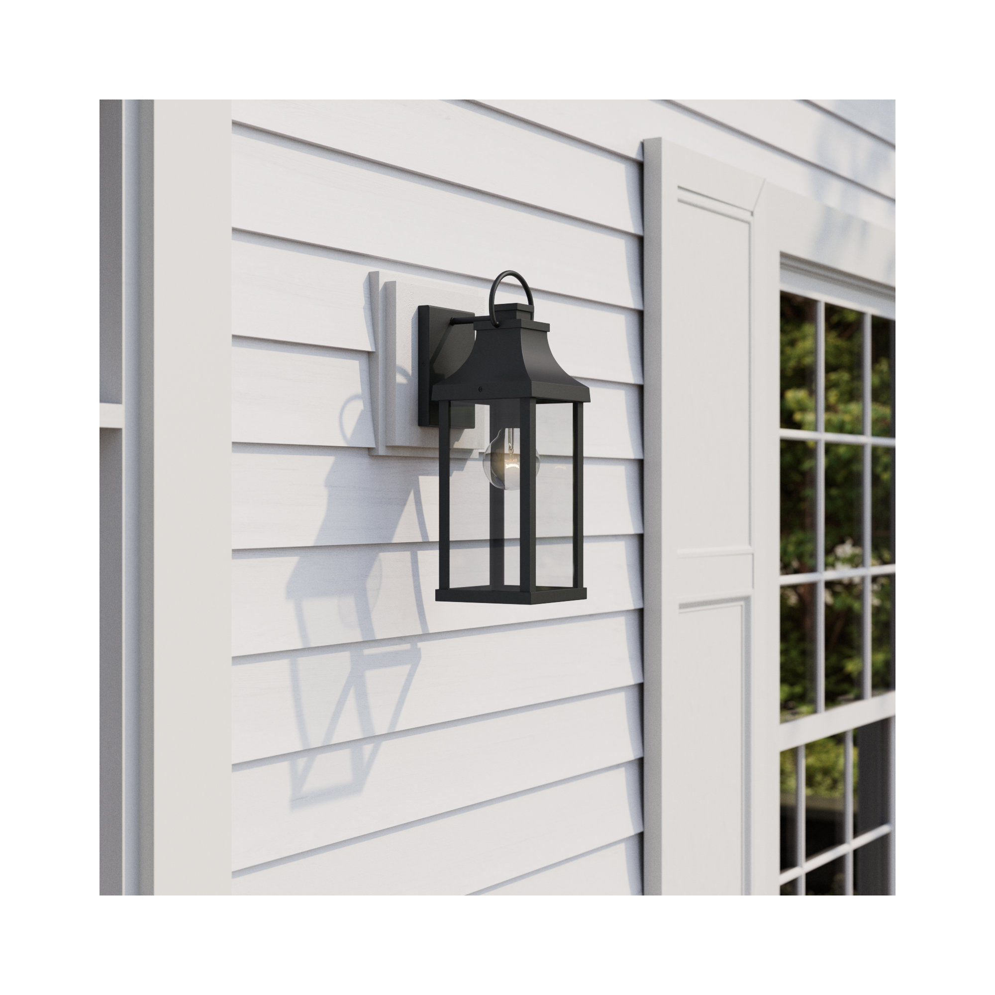 Single Light Outdoor Wall Light, Black