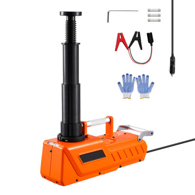 Electric Car Jack, 19.9" x 7.9" x 10.8", Steel, 1 Piece, Electric Scissor Jack Kit, Orange, 15 Ton 33000 lbs Capacity with LED Light