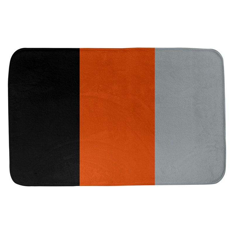 Tapis pour salle de bain Houston, l 21 po x L 34 po, Noir / Orange / Noir