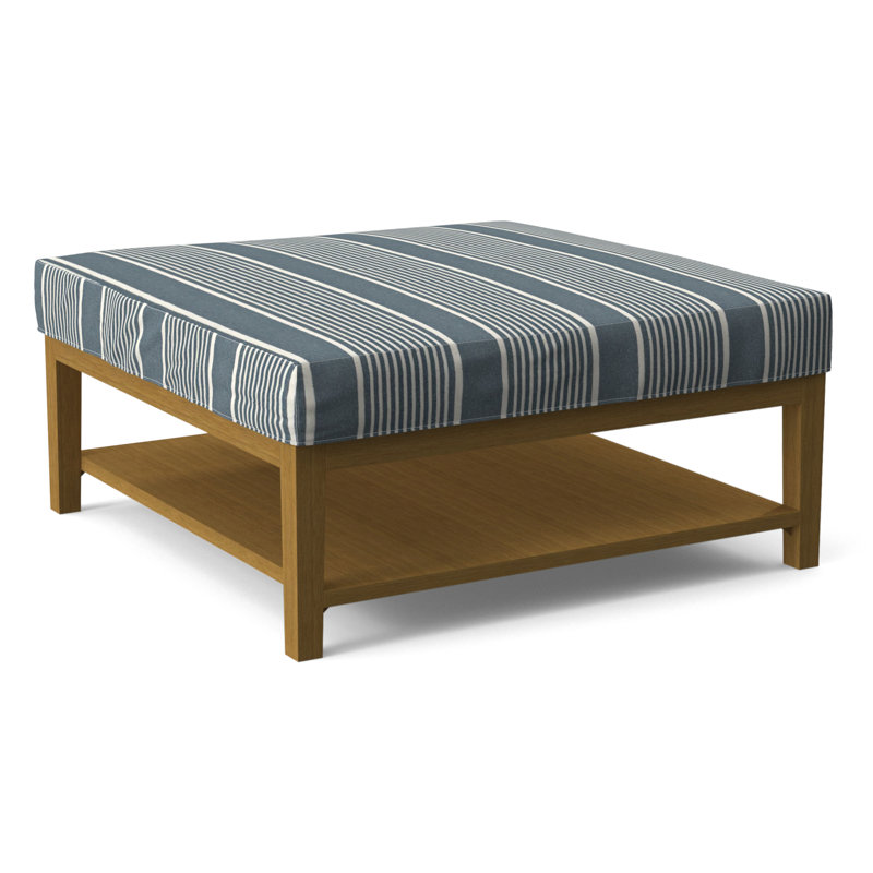 Hammond Square Ottoman, Stone Crypton Performance; 0884-83, Honey Finish