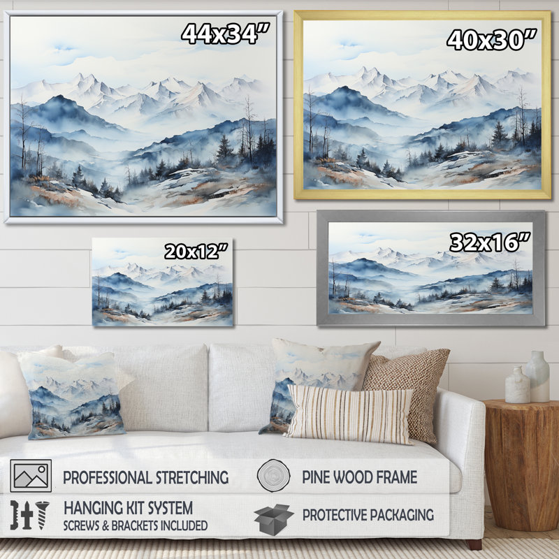 " Mountain Morning Whisperes III ", Silver Single Picture Framed, 16" H x 32" W x 1" D