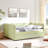 Full Size Cozy Gingham Daybed With Two Storage Drawers, With USB Port And Adorable Wave Shaped, Linen Fabric-1656368029-1656368007