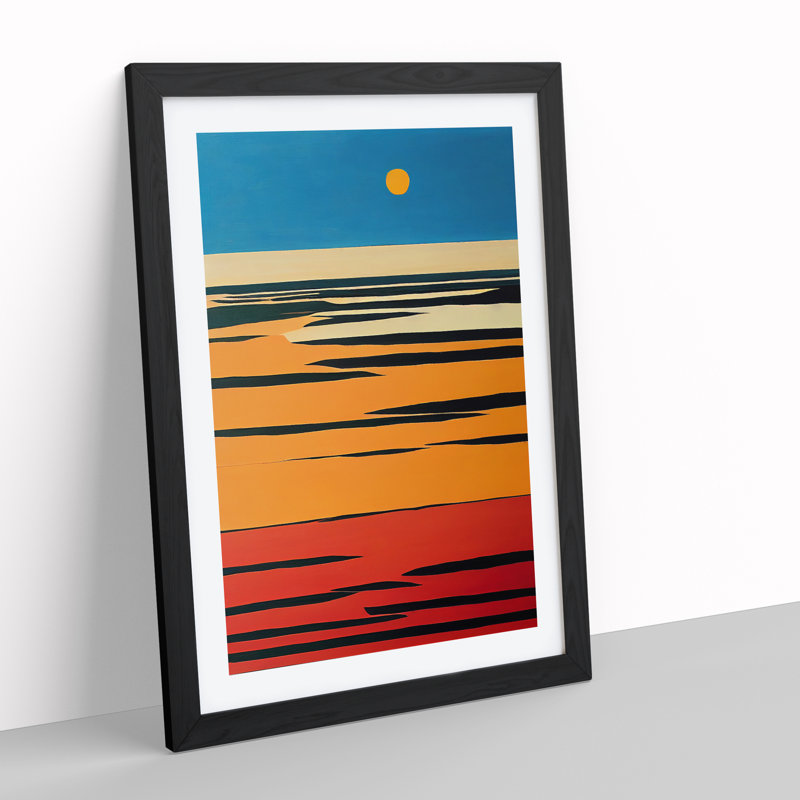 XV1022-4697X Timeless Sunset Abstract - Print, White, Black Framed Paper, 66cm H x 48cm W