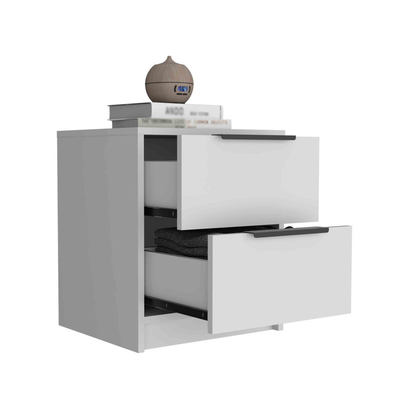 Table de chevet de style contemporain, Blanc