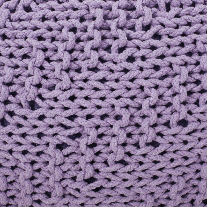 Moreland Upholstered Pouf, Lavender Cotton