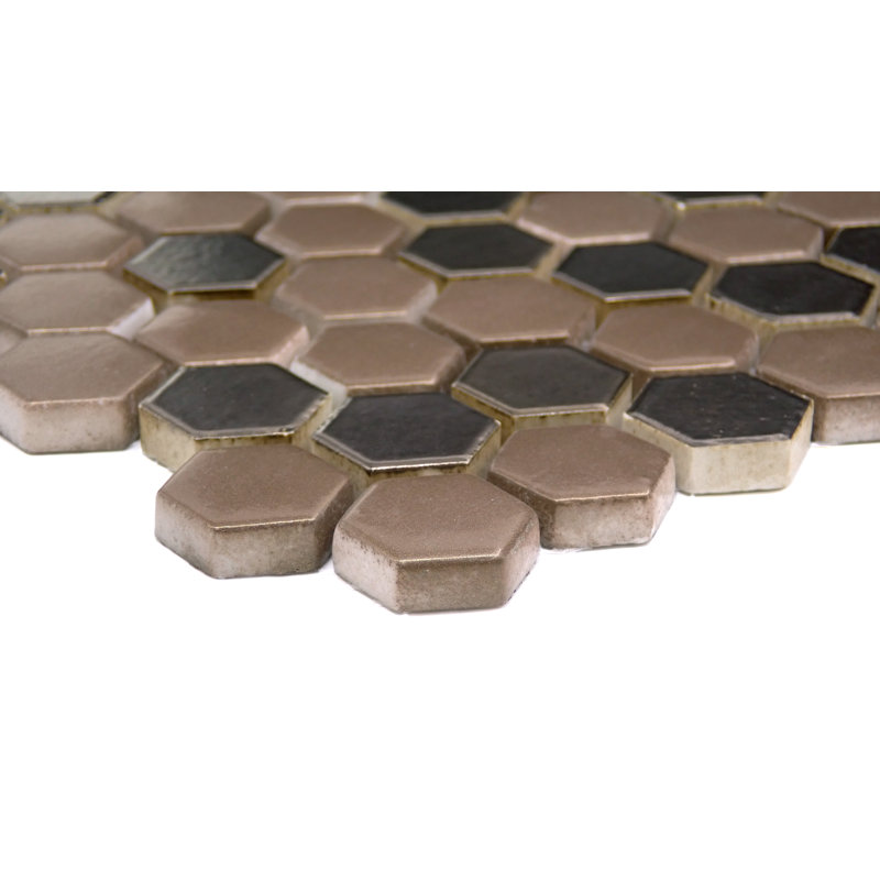 Confetti II Freddo 12 in. x 12 in. Glossy/Matte Glass Wall Tile (10.8 sq. ft./Case), Bronze