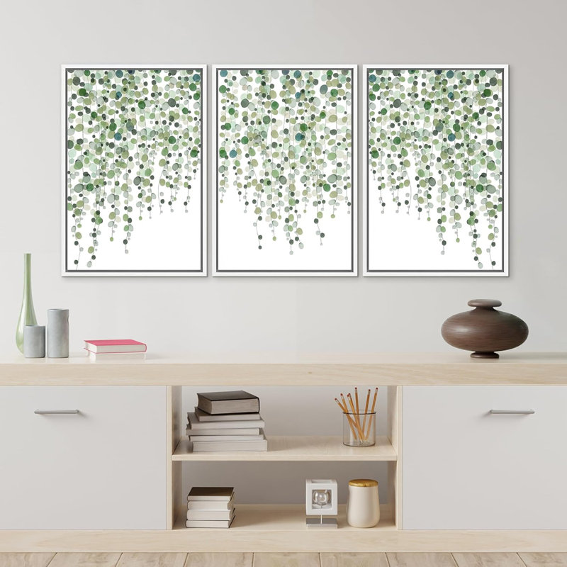 "Abstract Botanical", "Abstract", H 24 po x l 16 po x P 1,5 po, Blanc