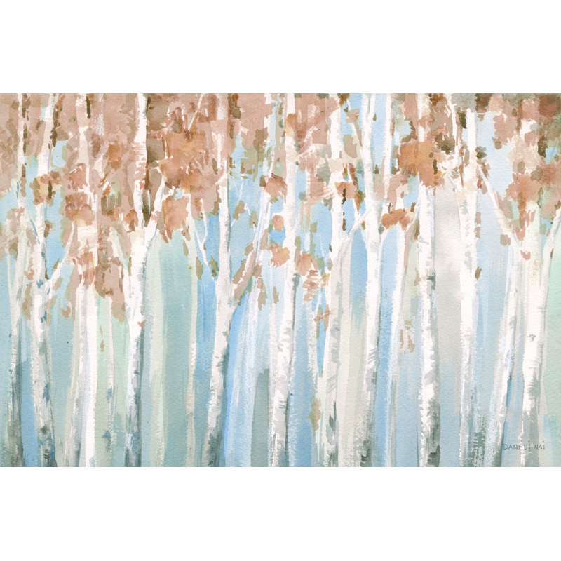 " Fall Birches " by Danhui Nai Painting Print, 20" H x 30" W