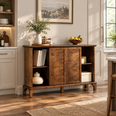 Sideboard Buffet Cabinet With Sliding Doors and Adjustable Shelf