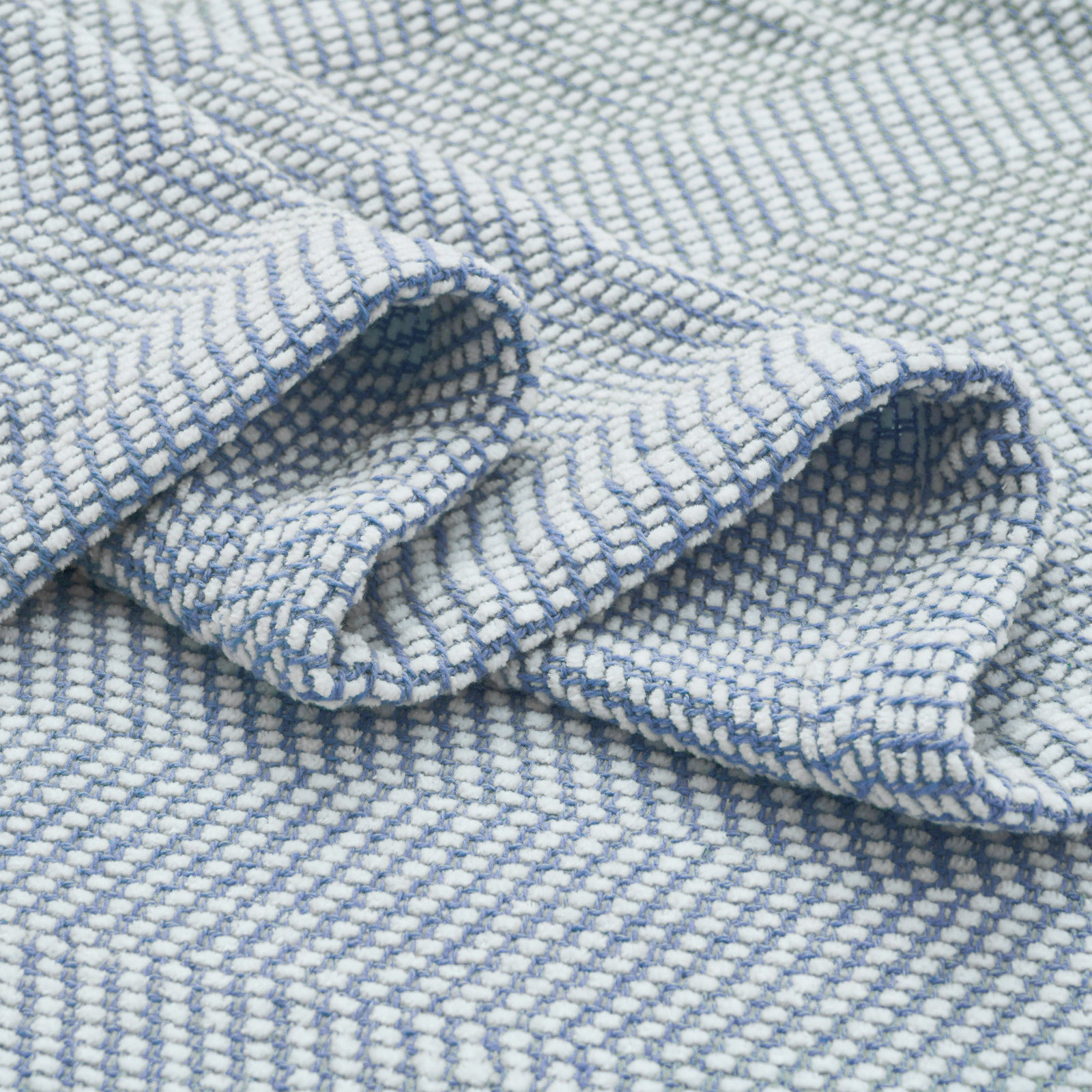 Cotton Woven Throw Blanket, Blue, Twin or 90" L x 66" W