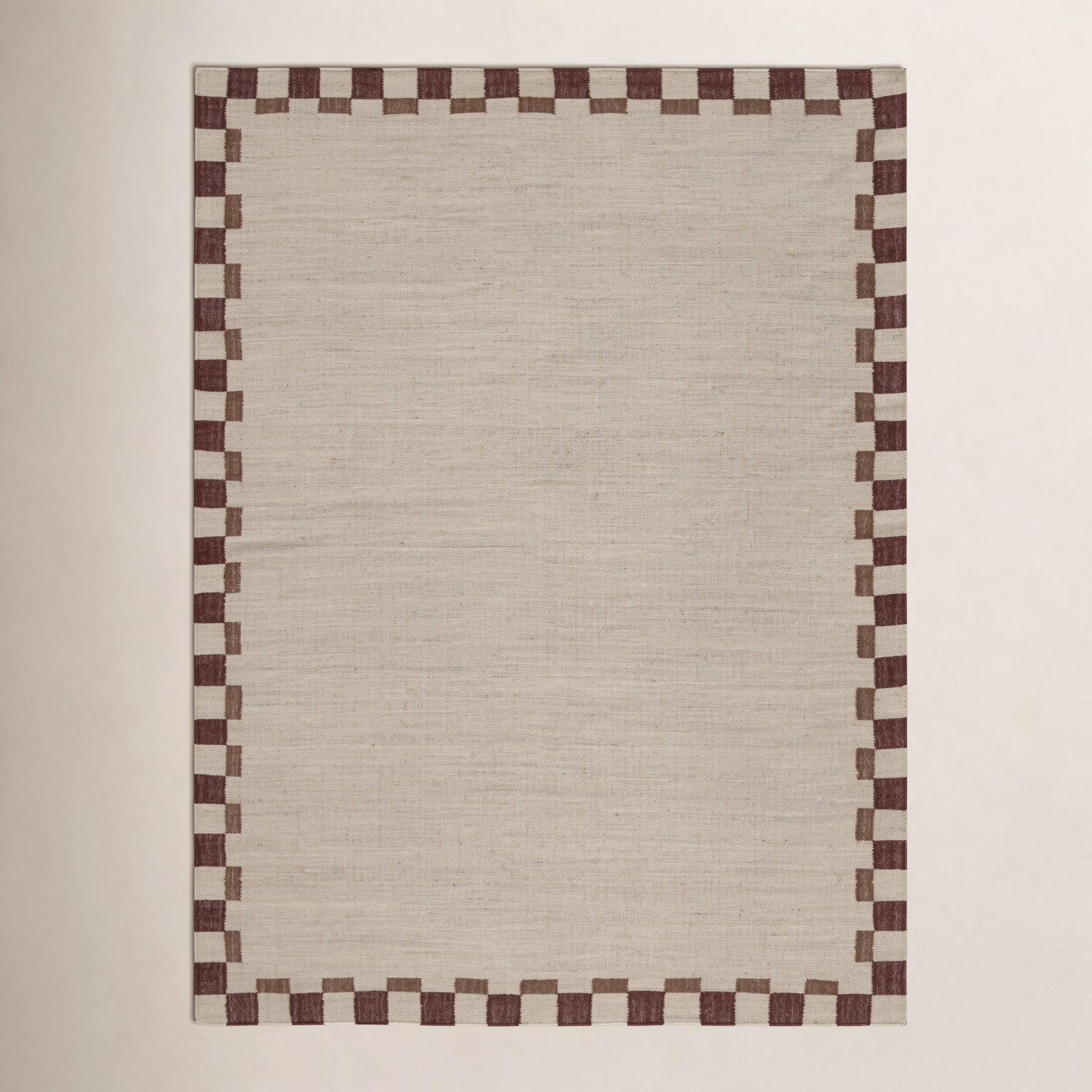 Heidi Checkered Flatweave Jute Rug, Red, 3'x5'