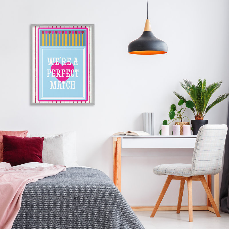 Nous sommes un match parfait, estampe numérique, design par Lil 'Rue, 20 x 16, Farmhouse Grey Giclee Framed