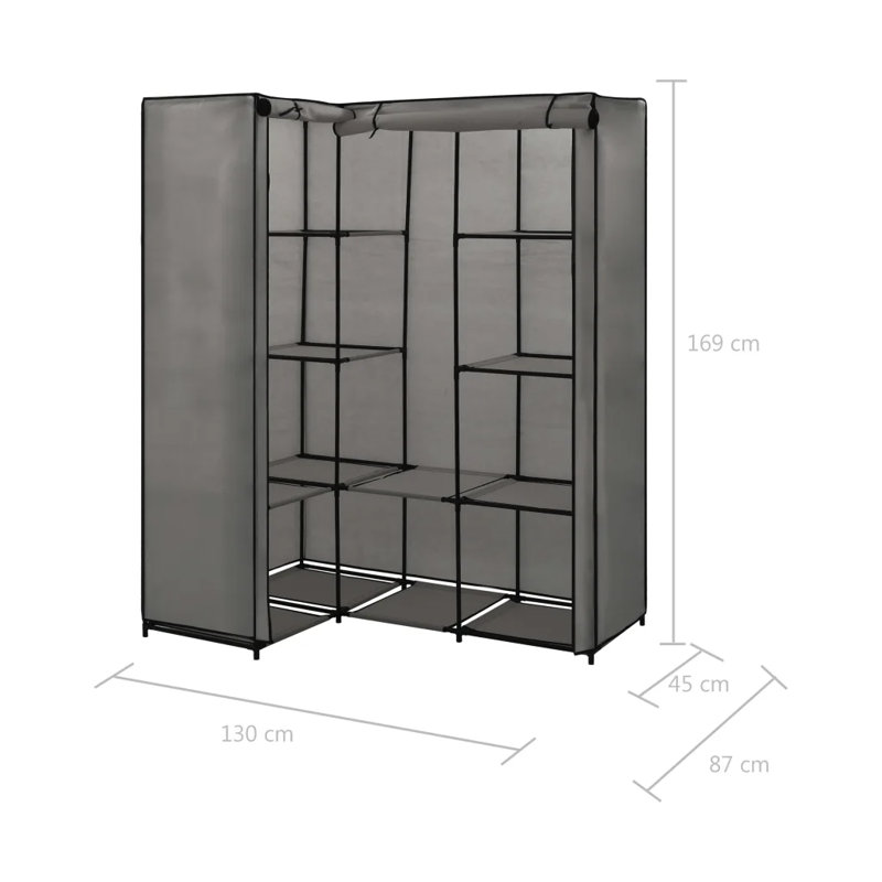 3 Door Wardrobe, Grey