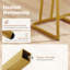 Dakori 24'' Upholstered Grey Counter Stool with Gold Metal Frame& Faux Leather Padded Full Back 