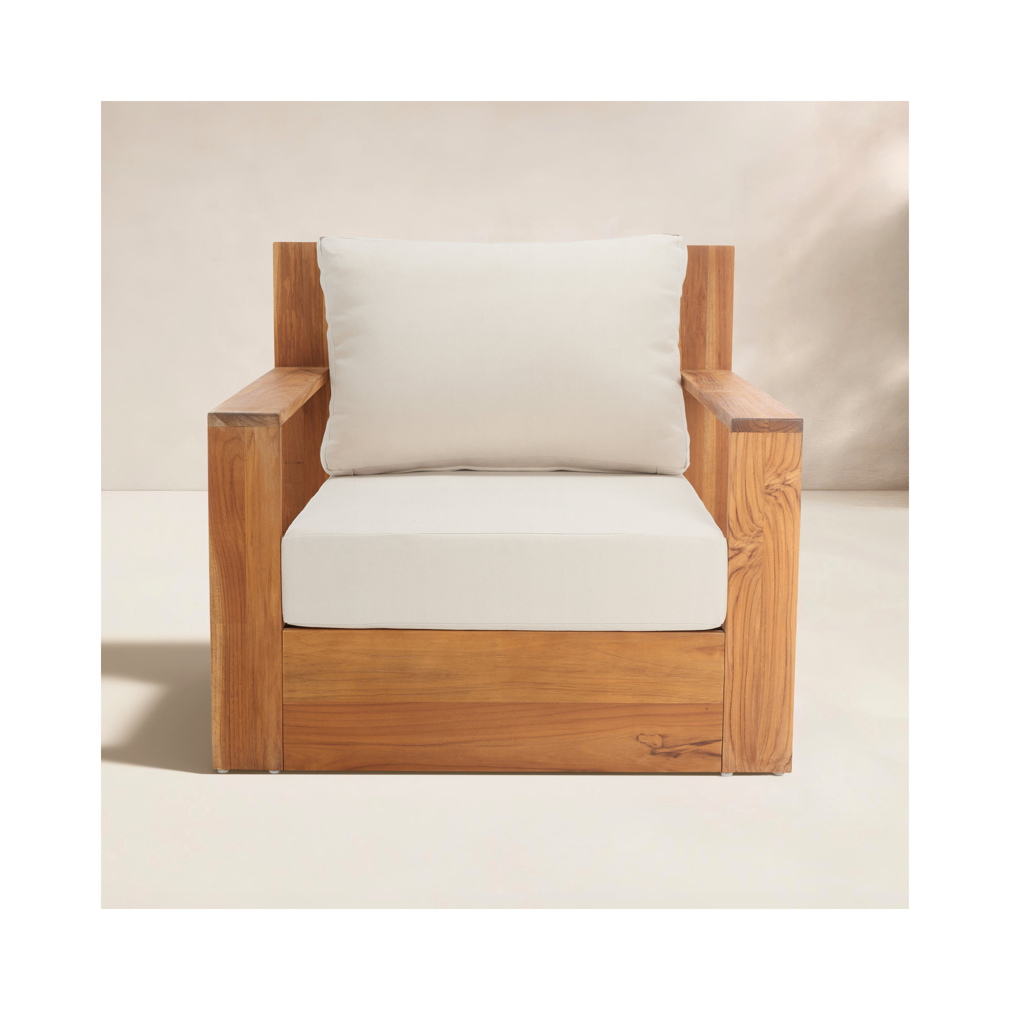 Azul Kauai Brazilian Teak Patio Chair, Beige