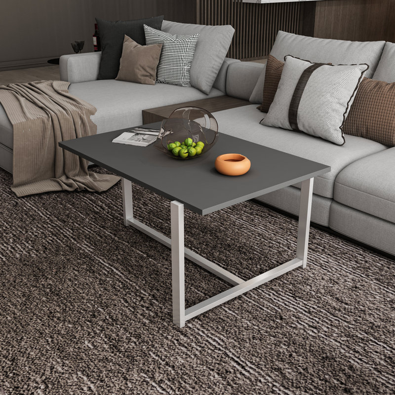 Geometric Coffee Table, White, Anthracite