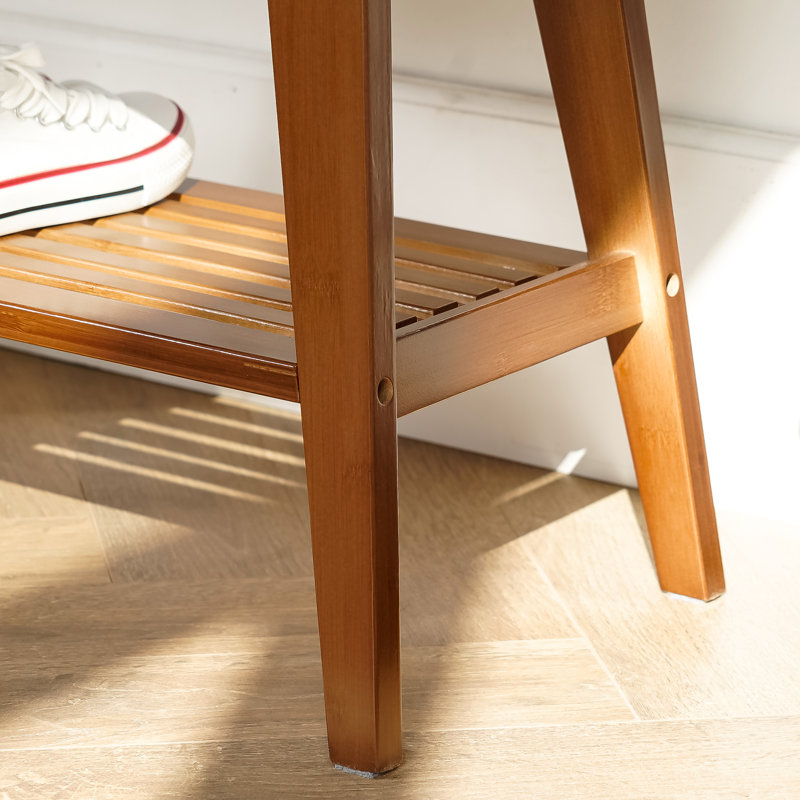 Banc de rangement en bois massif, Marron foncé