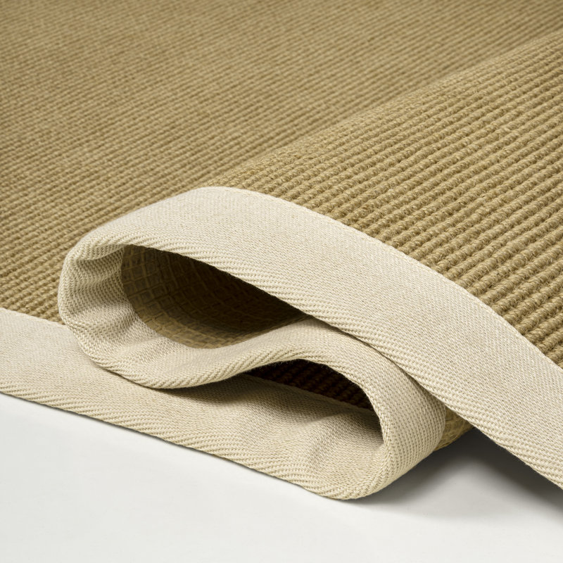 Locklin Farmhouse Cottage Border Jute Natural/Beige Rug, Runner 2'2" x 8'