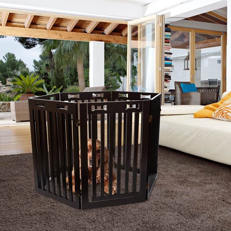 Barrière pour animaux autoportante, Bois foncé