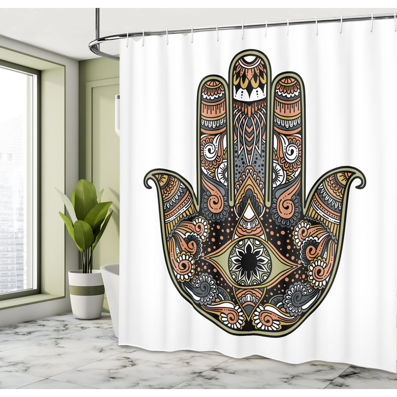  Rideau de douche avec crochets inclus, Pêche foncé, H 84 po x l 69 po